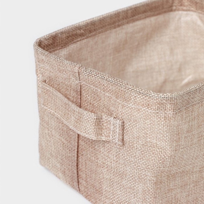 Корзинка для мелочей с ручками Доляна «Тильма», 20×17×13 см, цвет бежевый Корзинка для мелочей с ручками Доляна «Тильма», 20×17×13 см, цвет бежевый