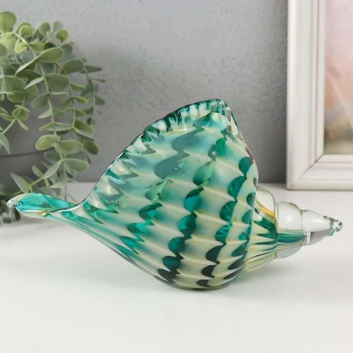 Сувенир стекло Сувенир стекло "Раковина с узором волн" под муранское стекло 21х9х12 см