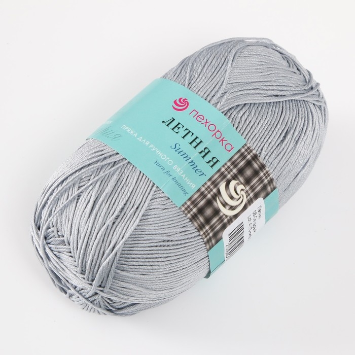 Пряжа Пряжа "Летняя" 100%мерсеризованный хлопок 330м/100гр (08-Св.серый)