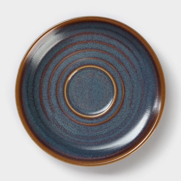 Чайная пара фарфоровая Magistro Garland, 2 предмета: чашка 200 мл, блюдце d=14,2 см, цвет синий Чайная пара фарфоровая Magistro Garland, 2 предмета: чашка 200 мл, блюдце d=14,2 см, цвет синий