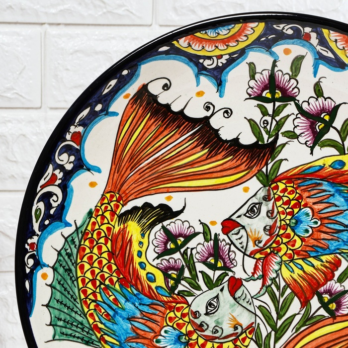 Ляган Риштанская Керамика  Ляган Риштанская Керамика "Рыбка", 32 см