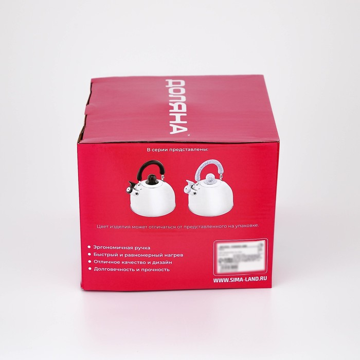 Чайник со свистком из нержавеющей стали Доляна «Чёрная ночь», 3 л, фиксированная ручка, цвет хромированный Чайник со свистком из нержавеющей стали Доляна «Чёрная ночь», 3 л, фиксированная ручка, цвет хромированный