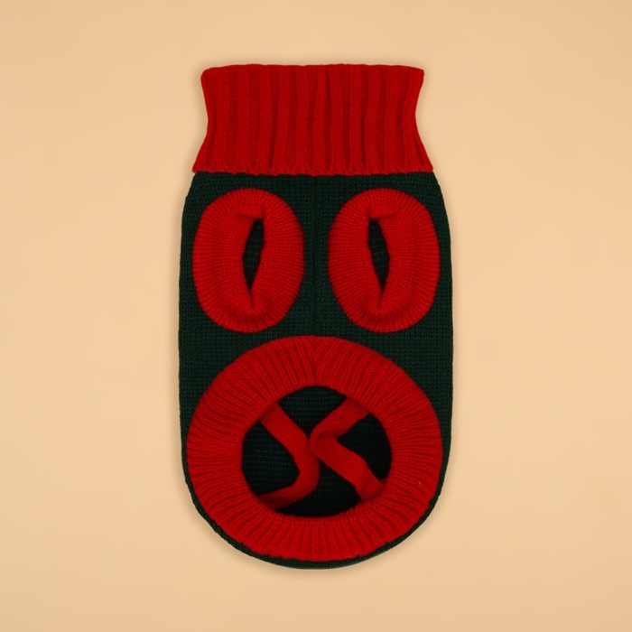 Свитер  Свитер "Рога удачи", размер XS (ДС 20 см, ОШ 17, ОГ 23-37), зелёный