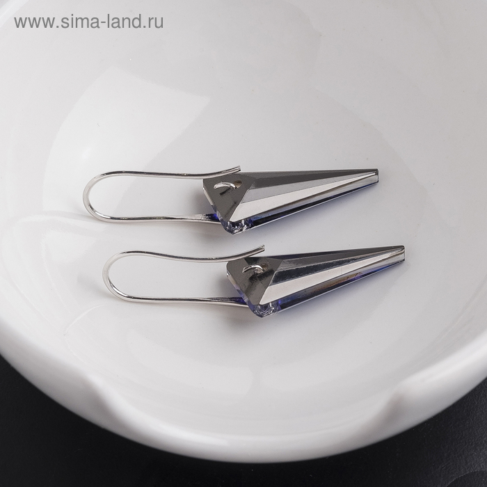 Серьги со стразами &laquo;Сияние льда&raquo;, цвет синий в серебре