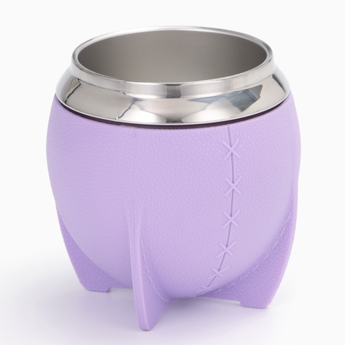 Калабас для чая Мате 250 мл и бомбилья, набор для приготовления, сиреневый Калабас для чая Мате 250 мл и бомбилья, набор для приготовления, сиреневый