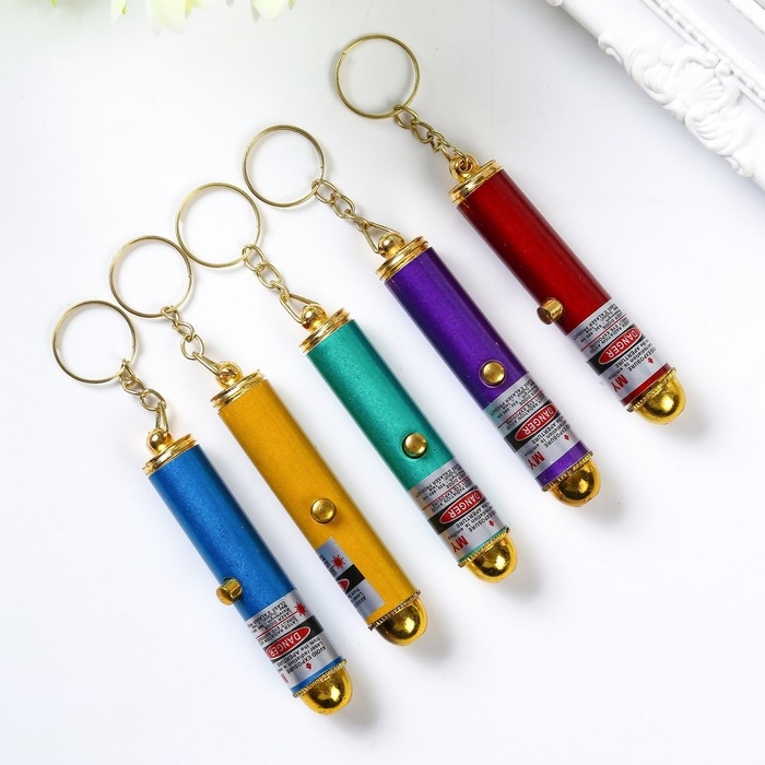 Фонарик лазер 5 насадок на кольце МИКС Фонарик лазер 5 насадок на кольце МИКС