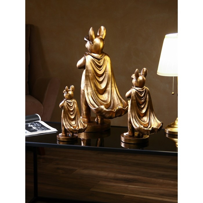 Набор подставок для мелочей «Бульдог стоящий», полистоун, 58 см, цвет золото Набор подставок для мелочей «Бульдог стоящий», полистоун, 58 см, цвет золото