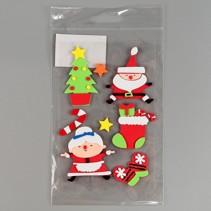 Набор наклеек из EVA  Набор наклеек из EVA "Новый год", 8 шт