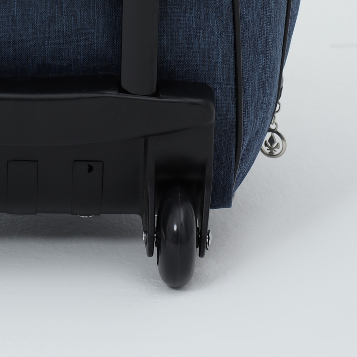 Сумка дорожная на колёсах, наружный карман, цвет синий Сумка дорожная на колёсах, наружный карман, цвет синий