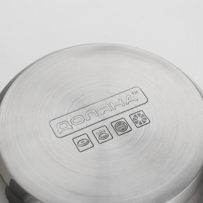 Кастрюля из нержавеющей стали с крышкой Доляна «Роскошь», 2,2 л, d=19 см Кастрюля из нержавеющей стали с крышкой Доляна «Роскошь», 2,2 л, d=19 см