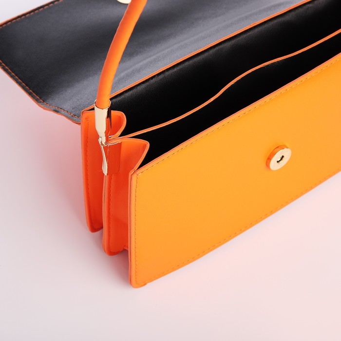 Сумка-багет на клапане, цвет оранжевый Сумка-багет на клапане, цвет оранжевый