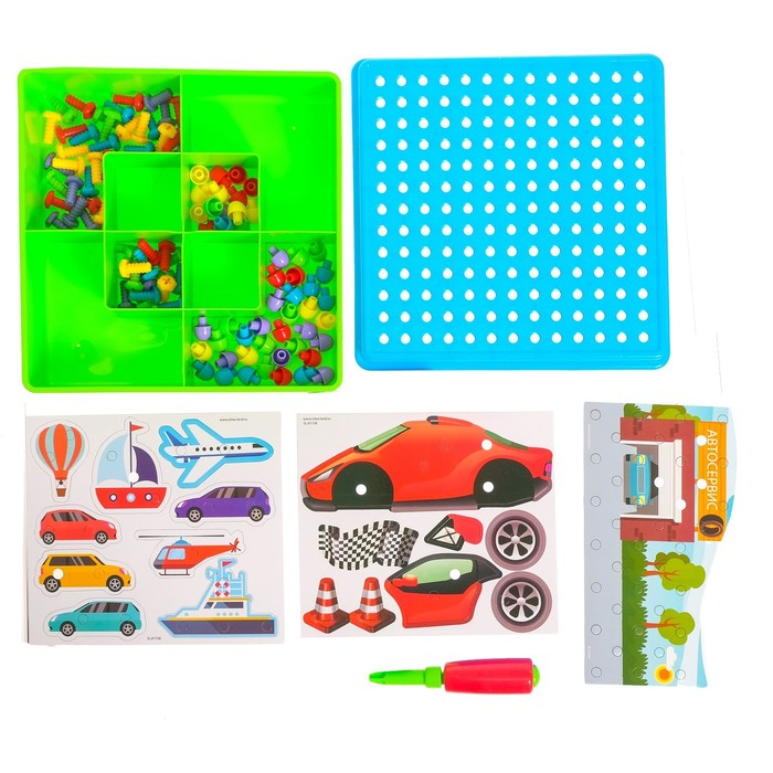 Конструктор винтовой «Конструктики: Транспорт», 105 деталей Конструктор винтовой «Конструктики: Транспорт», 105 деталей