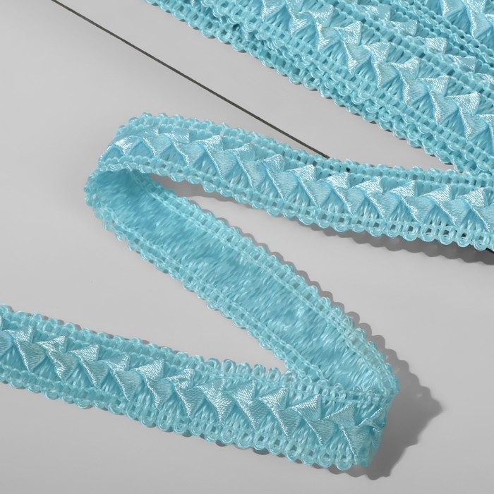 Тесьма декоративная «Самоса», 18 мм, 9,1 ± 0,5 м, цвет небесно-голубой Тесьма декоративная «Самоса», 18 мм, 9,1 ± 0,5 м, цвет небесно-голубой