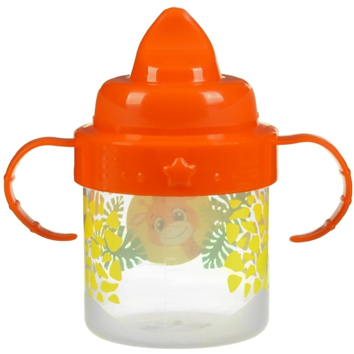 Поильник детский с твёрдым носиком «Жирафик», 140 мл., с ручками, цвет оранжевый Поильник детский с твёрдым носиком «Жирафик», 140 мл., с ручками, цвет оранжевый