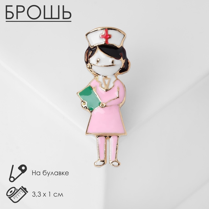 Брошь «Врач», цветная в золоте Брошь «Врач», цветная в золоте