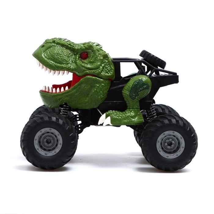 Джип радиоуправляемый DINO, свет и звук, дым, работает от аккумулятора, цвет зелёный Джип радиоуправляемый DINO, свет и звук, дым, работает от аккумулятора, цвет зелёный