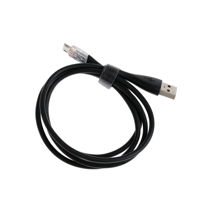 Кабель, 2 А, MicroUSB  - USB, прозрачный, TPE оплётка, 1 м, чёрный Кабель, 2 А, MicroUSB  - USB, прозрачный, TPE оплётка, 1 м, чёрный