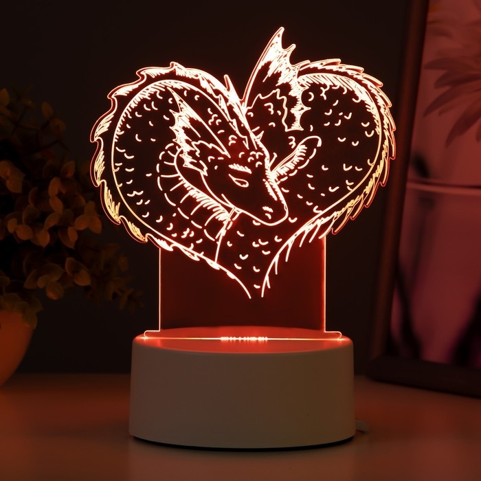 Светильник  Светильник "Драконы" LED RGB от сети 14,2х9,5х14,1 см