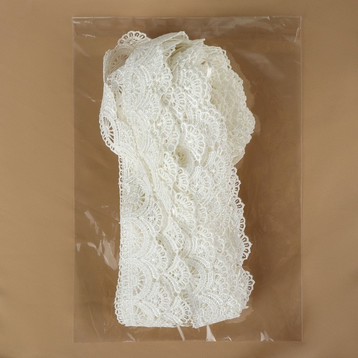 Кружево гипюровое, 35 мм × 11 ± 1 м, цвет айвори Кружево гипюровое, 35 мм × 11 ± 1 м, цвет айвори