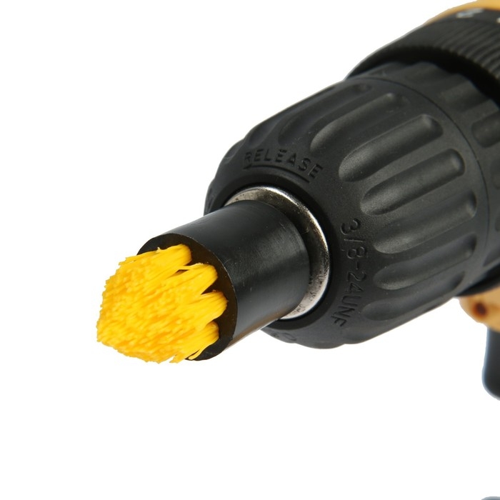 Набор насадок щеток на шуруповерт ТУНДРА, d=18 мм, высота 19 мм, шестигранный хвостовик Набор насадок щеток на шуруповерт ТУНДРА, d=18 мм, высота 19 мм, шестигранный хвостовик