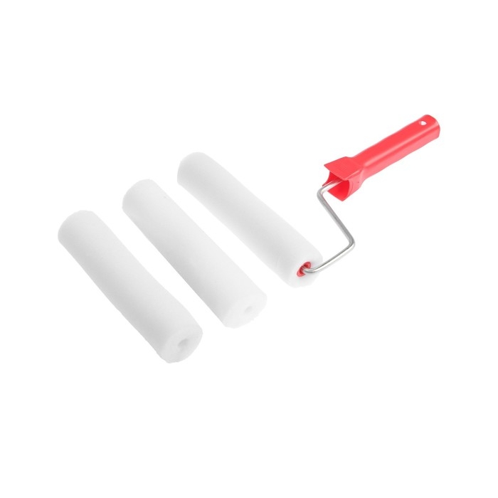 Валик ЛОМ, поролон, 180 мм, рукоятка d=6 мм, D=16 мм, 2 запасных шубки Валик ЛОМ, поролон, 180 мм, рукоятка d=6 мм, D=16 мм, 2 запасных шубки