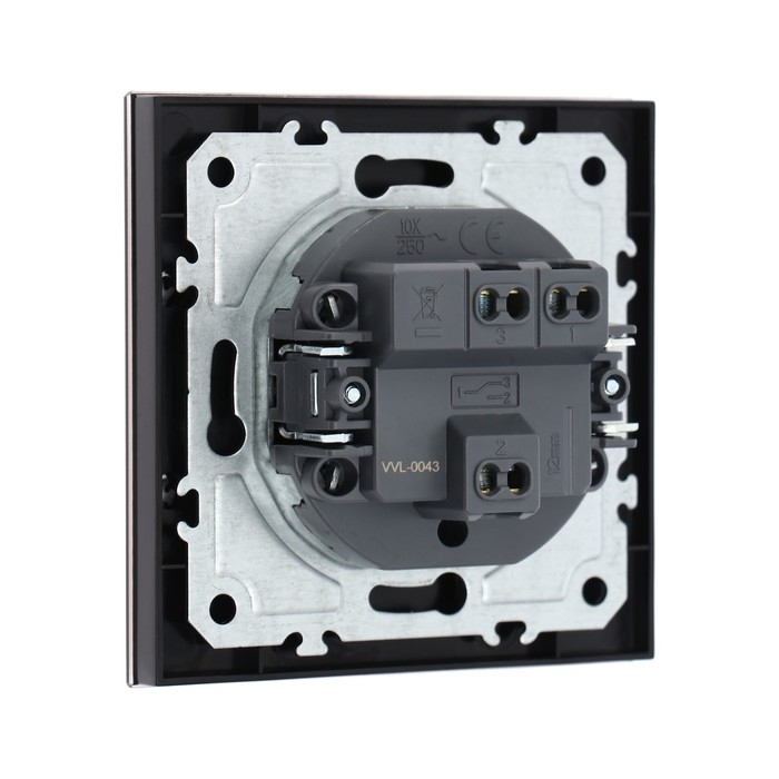 Выключатель проходной TOT Glossy Glass, 10 А, 1 клавиша, скрытый, стекло, черный Выключатель проходной TOT Glossy Glass, 10 А, 1 клавиша, скрытый, стекло, черный