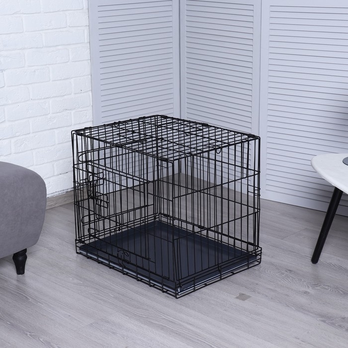 Клетка для собак №2 с поддоном, складная, 62 х 48 х 53  см
