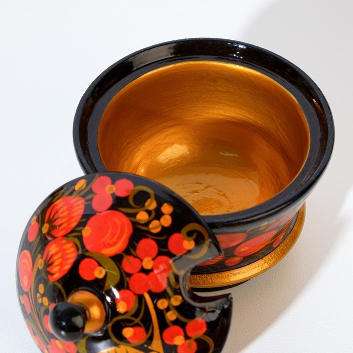 Солонка «Ягодка», большая, 7×10 см, хохлома Солонка «Ягодка», большая, 7×10 см, хохлома