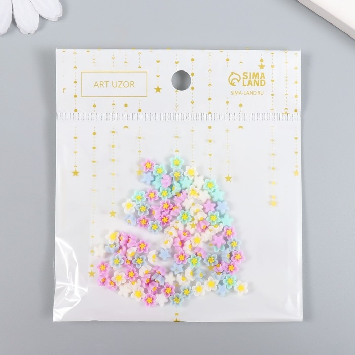 Декор для творчества пластик Декор для творчества пластик "Пятилистники" набор 100 шт 0,6х0,6 см