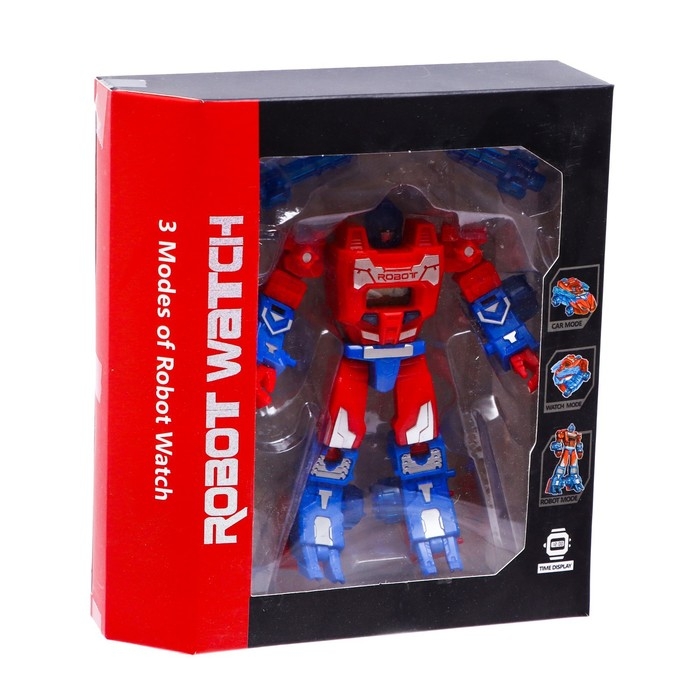 Робот «Часы», трансформируется в робота и машинку, цвет красный