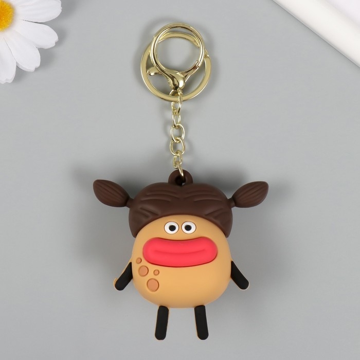 Брелок резина с карабином антистресс Брелок резина с карабином антистресс "Девочка" выскакивают губы 4х8х7 см