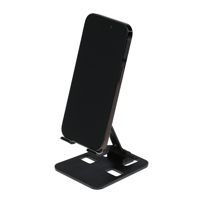 Подставка для телефона Luazon, складная, регулируемая, резиновые вставки, чёрная Подставка для телефона Luazon, складная, регулируемая, резиновые вставки, чёрная