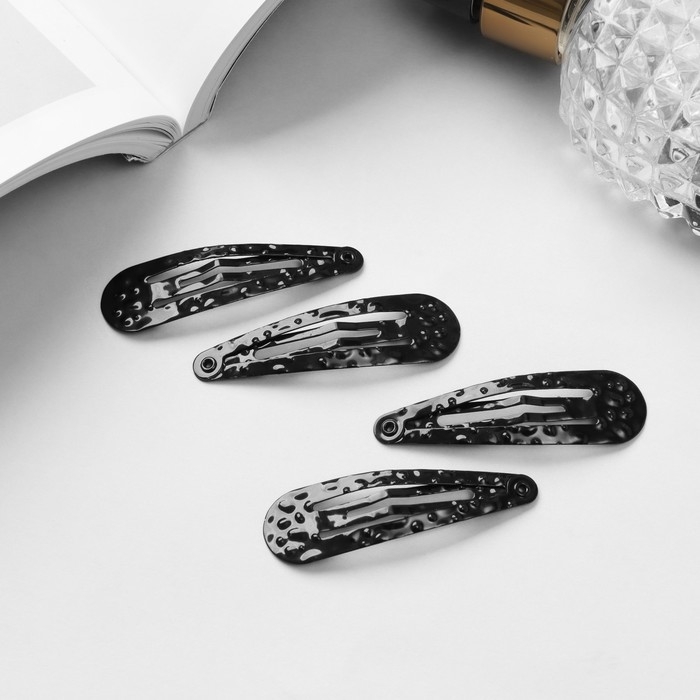 Невидимка для волос  Невидимка для волос "Ажурная " (набор 6 шт) 5 см, чёрный