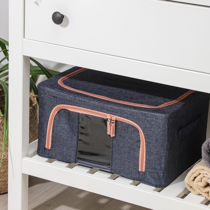 Кофр для хранения вещей «Моне», 39×29×20 см, цвет синий Кофр для хранения вещей «Моне», 39×29×20 см, цвет синий