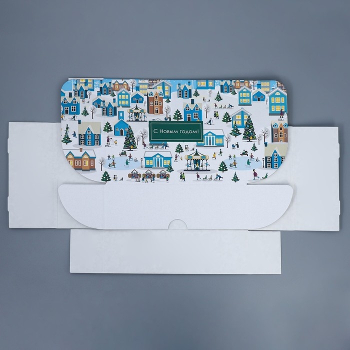 Коробка подарочная новогодняя складная «Город», 30,7 х 22 х 9,5 см, Новый год Коробка подарочная новогодняя складная «Город», 30,7 х 22 х 9,5 см, Новый год