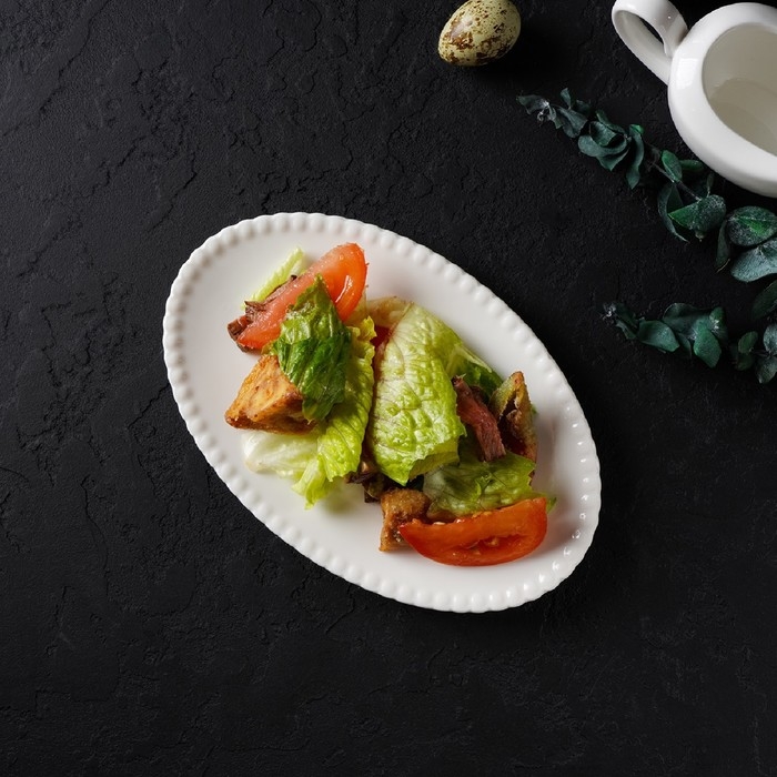 Блюдо фарфоровое овальное Magistro «Лакомка», 20×13,5×1,5 см, цвет белый Блюдо фарфоровое овальное Magistro «Лакомка», 20×13,5×1,5 см, цвет белый