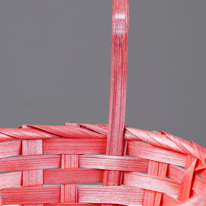 Корзина плетеная 19х19/32 см, коралловый, бамбук Корзина плетеная 19х19/32 см, коралловый, бамбук