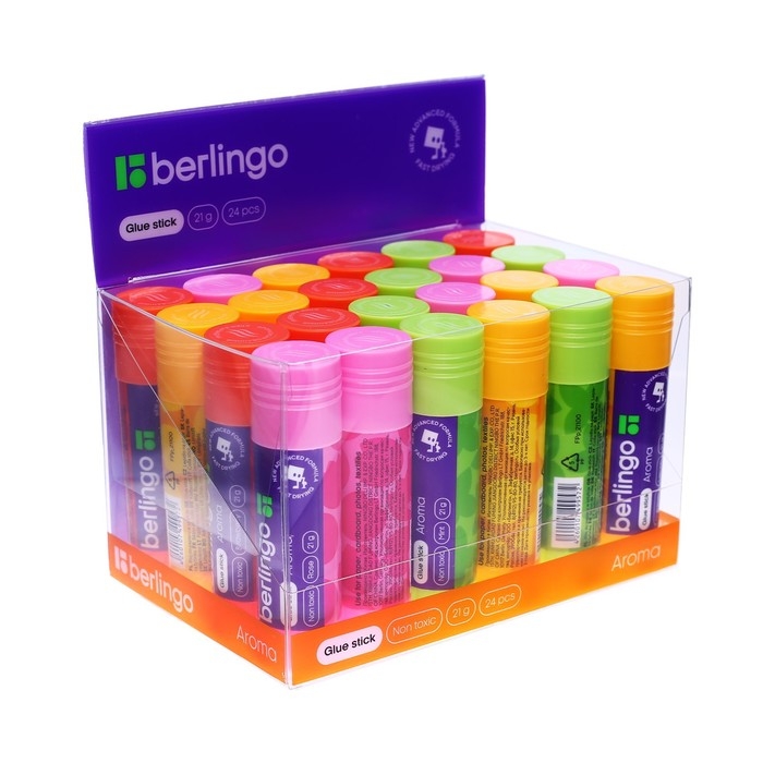 Клей-карандаш ПВП 21 г Berlingo, Aroma, ароматизированный (мята, лимон, клубника, роза) МИКС Клей-карандаш ПВП 21 г Berlingo, Aroma, ароматизированный (мята, лимон, клубника, роза) МИКС