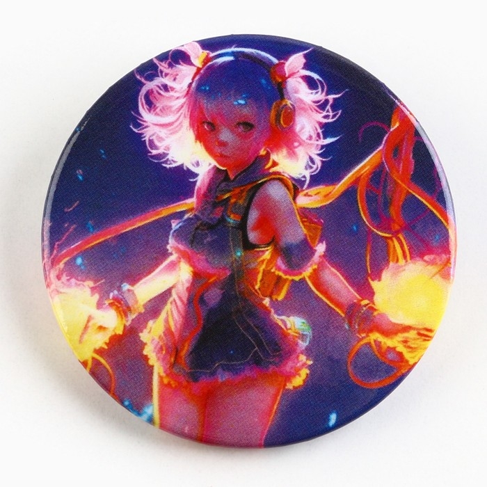 Значок металлический аниме , набор «Неон», d=38 мм, 4 шт. Значок металлический аниме , набор «Неон», d=38 мм, 4 шт.