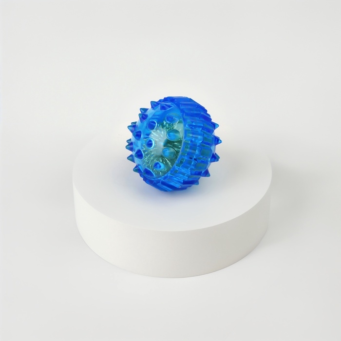 Массажер пластик универс Шарик с 2 кольцами синий пакет ОТ Массажер пластик универс Шарик с 2 кольцами синий пакет ОТ