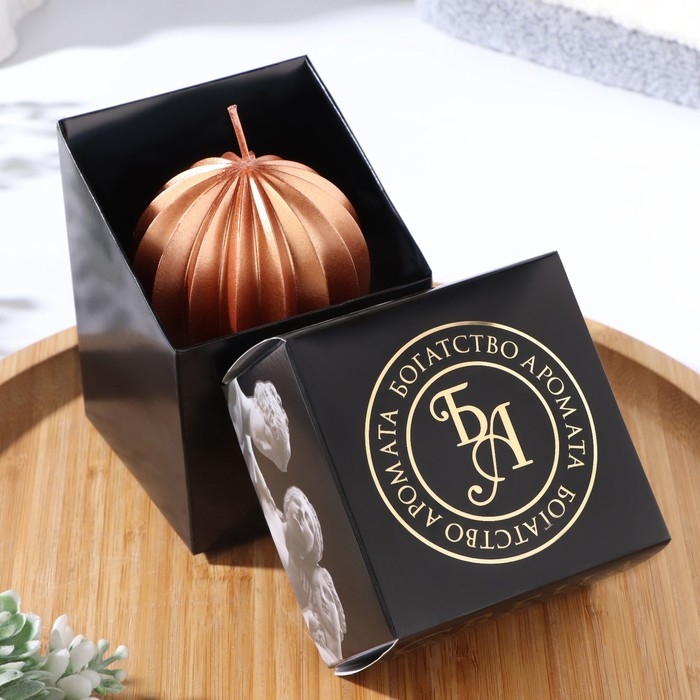 Свеча фигурная  Свеча фигурная "Шар граненый", 6,5х6,5 см, бронза, в коробке