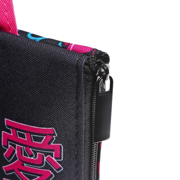 Папка для тетрадей А4, 330 х 250 х 10 мм, молнии сверху, с ручкой, текстильная, Феникс+ Папка для тетрадей А4, 330 х 250 х 10 мм, молнии сверху, с ручкой, текстильная, Феникс+ "Кибераниме"