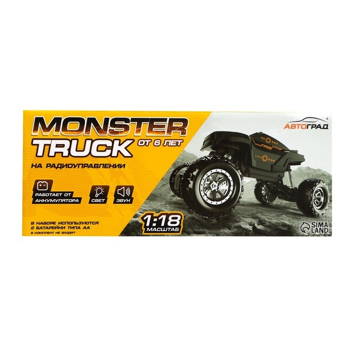 Джип MONSTER, радиоуправляемый, 1:18, световые и звуковые эффекты, работает от аккумулятора, цвет чёрный Джип MONSTER, радиоуправляемый, 1:18, световые и звуковые эффекты, работает от аккумулятора, цвет чёрный