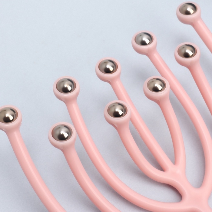 Массажёр универсальный, 10 магнитных шаров, 20 × 10 × 3 см, цвет розовый Массажёр универсальный, 10 магнитных шаров, 20 × 10 × 3 см, цвет розовый