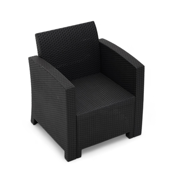 Набор садовой мебели Бора, Дуо, два кресла + стол, антрацит Набор садовой мебели Бора, Дуо, два кресла + стол, антрацит