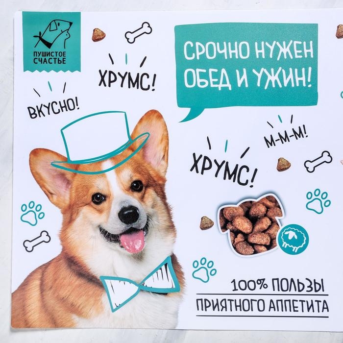 Коврик под миску «Срочно нужен обед и ужин» 43х28 см Коврик под миску «Срочно нужен обед и ужин» 43х28 см