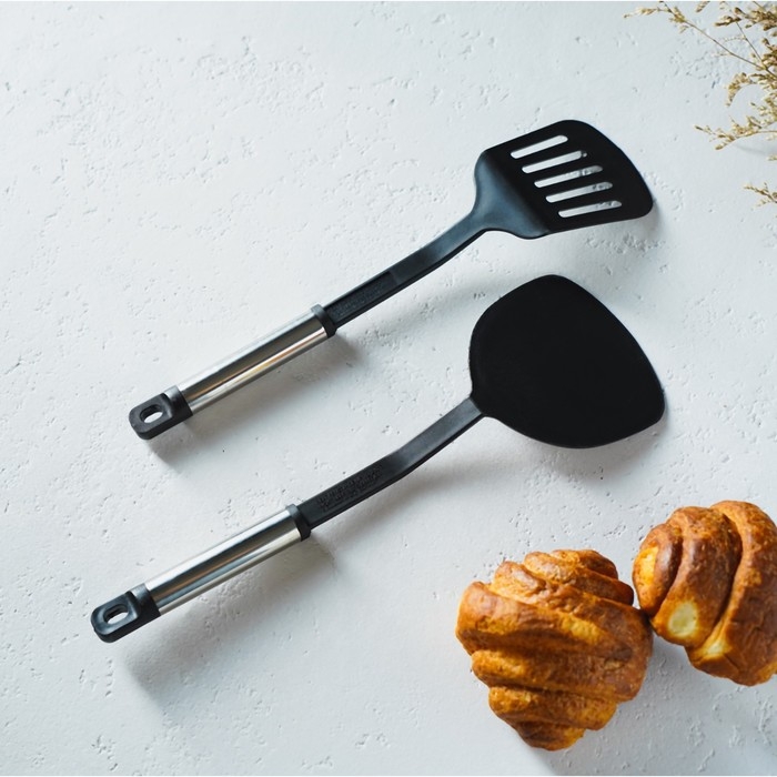 Набор кухонных принадлежностей Доляна «Антрацитовый блеск», 5 предметов, цвет чёрный Набор кухонных принадлежностей Доляна «Антрацитовый блеск», 5 предметов, цвет чёрный