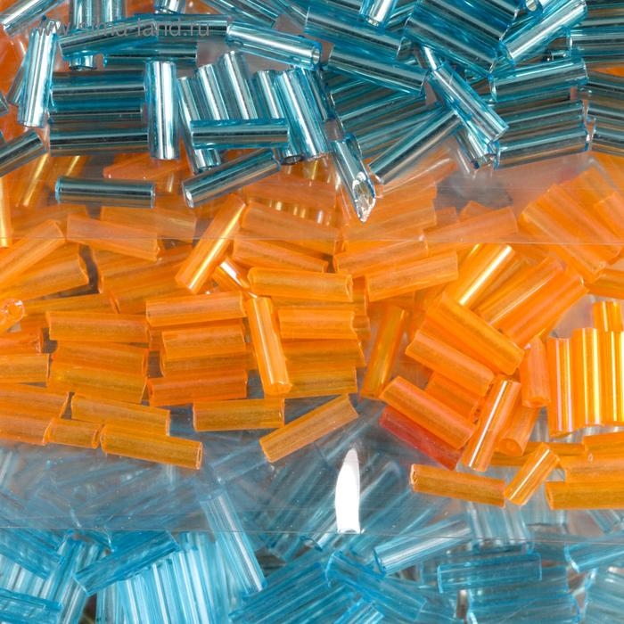 Стеклярус круглый размер 4 Стеклярус круглый размер 4" "Разноцветный" 8 цветов х 5 грамм 20х8 см