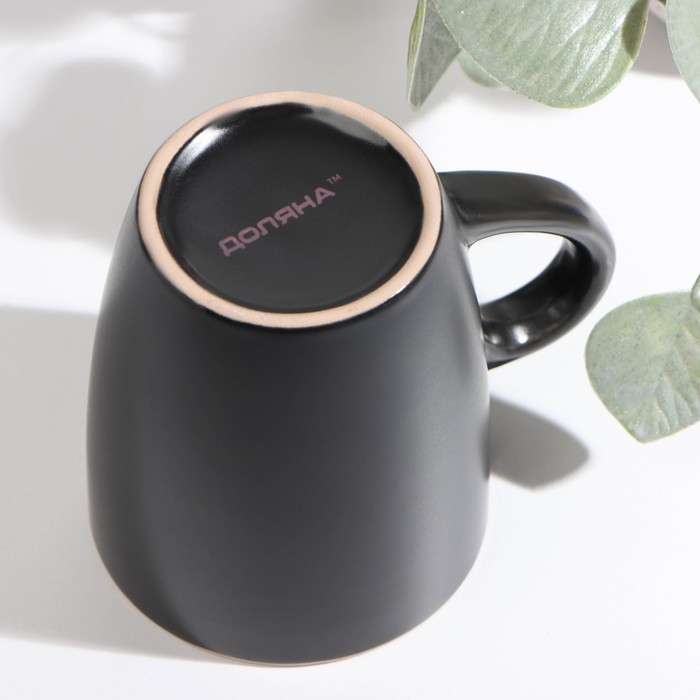 Кружка керамическая Доляна «Ваниль», 350 мл, цвет чёрный Кружка керамическая Доляна «Ваниль», 350 мл, цвет чёрный