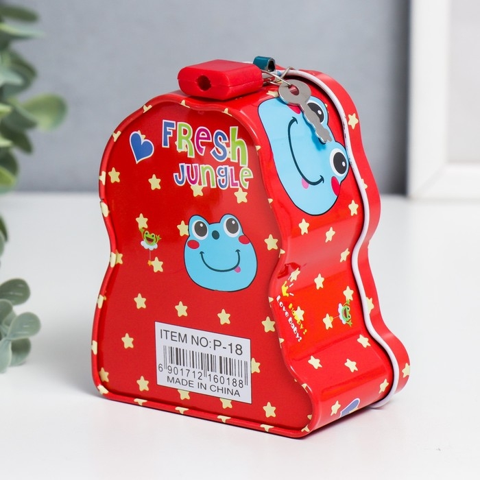 Копилка металл с замочком Копилка металл с замочком "Лягушонок" МИКС 5х8,5х10 см